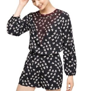 Ranna Gill Madine Printed Long Sleeve Romper